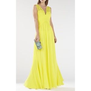 BCBG yellow Astella gown long dress